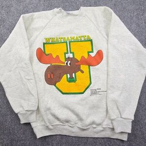 Rare Vintage Bullwinkle J Moose Whatsamatta University Class Of 65 Sweatshirt XL